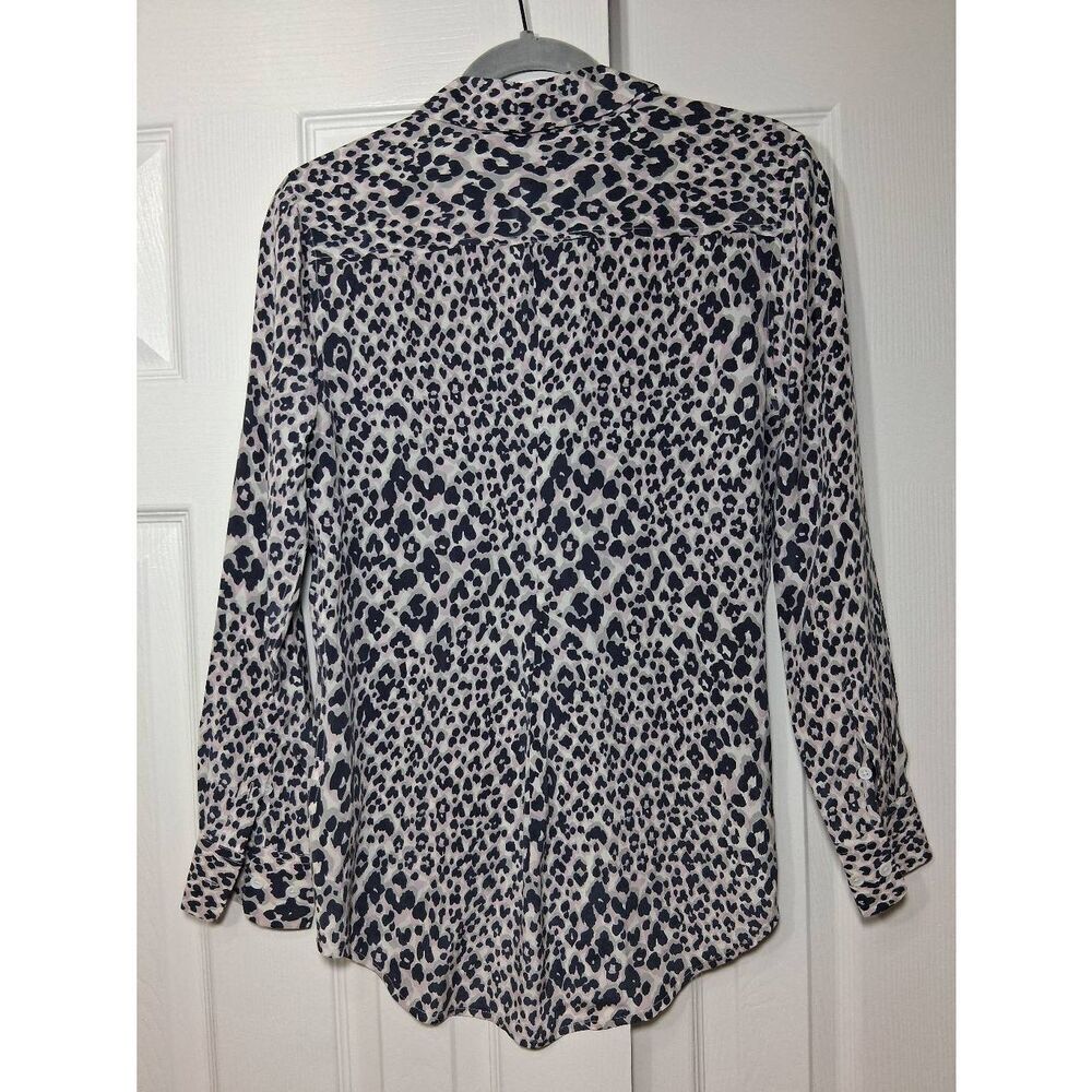 Equipment womens small 100% silk blouse animal print shirt gray shirt pale pink - Picture 5 of 8